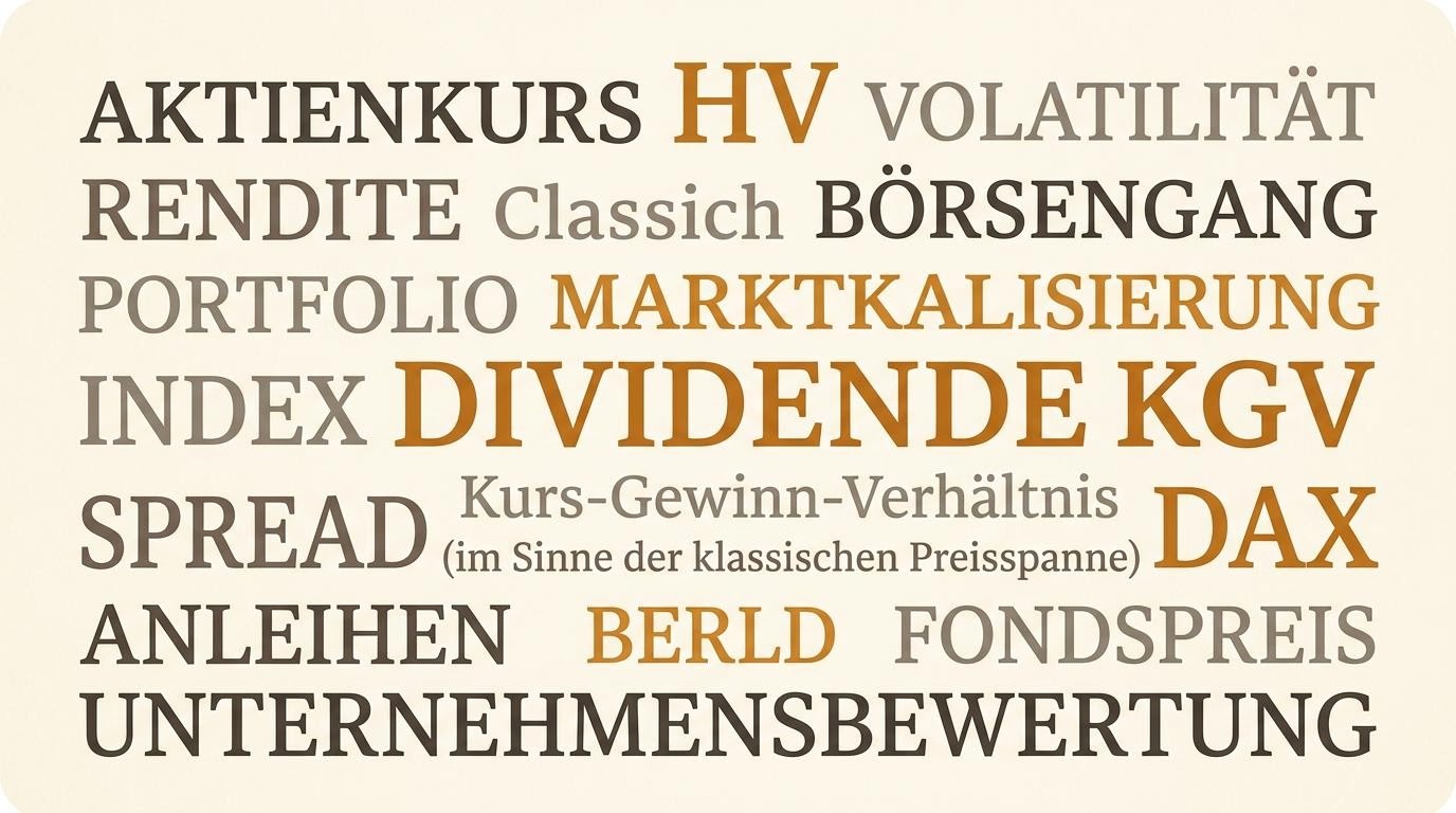Übersicht wichtiger Börsenbegriffe als Wortfeld